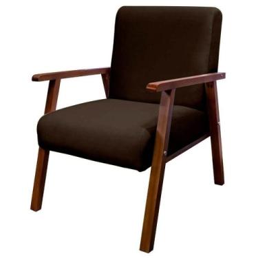 Imagem de Poltrona Bally para Recepção Atendimento Pés Madeira Preta - Will Deco