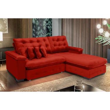 Imagem de Sofá Berlin 2.65x1.70m com Chaise Super Pillow Top - Vermelho - Sofist