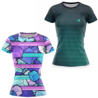 Imagem de Kit 2 Camiseta Feminina Academia Fitness Camisa Caminhada Treino Muscu