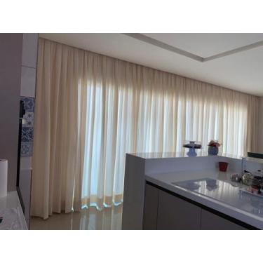 Imagem de Cortina Voil Maldivas Bege Luxo - Modelo Prega Macho - 2,80x2,50m - D&
