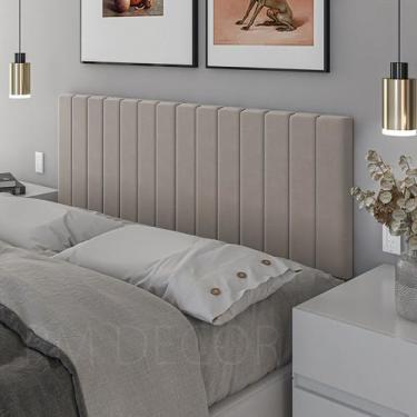 Imagem de Cabeceira cama box Casal Ibiza 1,40m - Palha - REDE MOVEIS