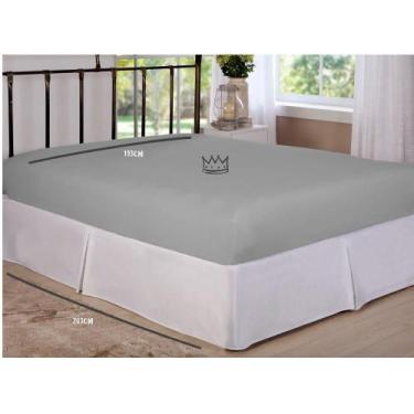 Imagem de Lençol de Elástico Avulso King 1,93m x 2,03m Cinza Arrumadinho Enxovai