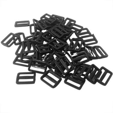 Imagem de Kit 50 Unidades Regulador De Alça De Mochila Passador Preto Pochete Pl