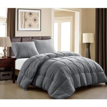 Imagem de Edredom Dupla Face Percal 400 Fios Extra Macio Queen 240x260 Luxo Plum