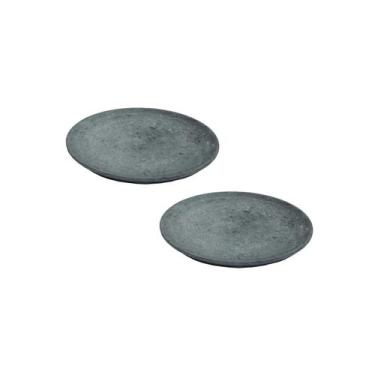 Imagem de Kit 2 Pratos Raso Redondo Pedra Sabão Sobremesa e Bolos 26cm - Industr