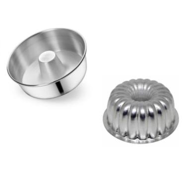 Imagem de Kit De 1 Forma De Pudim Bolo N. 20 + 1 Forma Decorada Alta Gomada Suíç