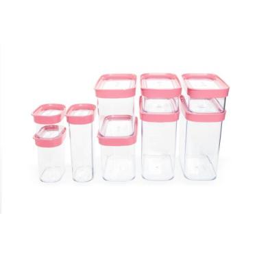 Imagem de Kit Conjunto Cozinha 9 Potes Herméticos de Acrílico para Mantimentos -
