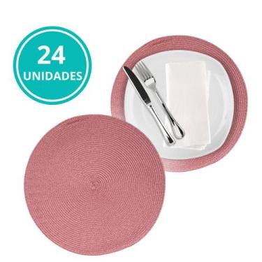 Imagem de Kit 24 Jogo Americano Redondo Mesa Posta Sousplat Supla Cozinha 38 cm 