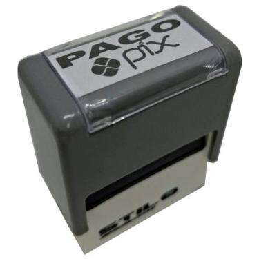Imagem de CARIMBOS AUTOMÁTICOS PAGO PIX - MEDIDA 38x14MM - Stilo, CINZA