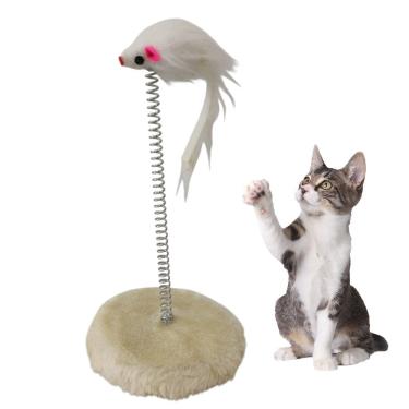 Imagem de Arranhador Gato Pet Ratinho Guizo Mola Felino Brinquedo Interativo Lazer Entretenimento Diversao Pelucia Animal de Estimaçao