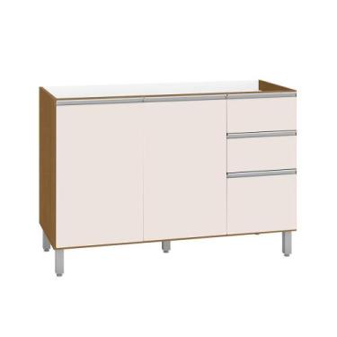 Imagem de Balcão para Cozinha 3 Portas para Cuba Banfield Carvalho Off-White - P