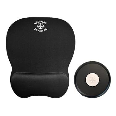 Imagem de Conjunto de mouse pad e mouse jiggler, mouse pad ergonômico com suporte de pulso de espuma de memória, alívio da dor, mousepad portátil para computador, laptop, escritório, casa ou viagem, base
