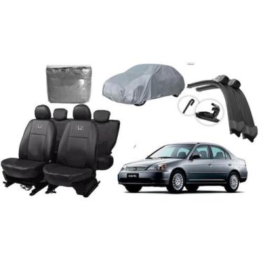 Imagem de Conjunto de Capa de Couro Civic 99-06 + Kit Limpeza de Parabrisa - aer
