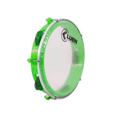 Imagem de Pandeiro Luen 8? Junior Pele Cristal ABS Platinelas de Inox