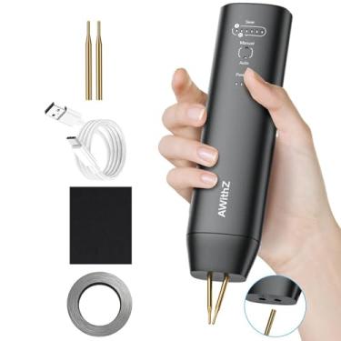 Imagem de AWithZ Soldador a ponto portátil de 11 níveis para baterias de íon de lítio 18650, máquina de solda automática e manual de modo duplo com ponta de cobre substituível, kit de reparo de ferramenta