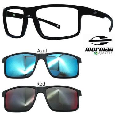 Imagem de Armação de Grau Mormaii 6127 Swap 5 A14 Com 2 Clipons, Red, Azul