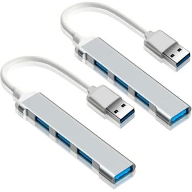 Imagem de KIT 2 Hub Usb 3.0 4 Portas - Revestimento de Aluminio Ate 5 Gbps de velocidade de trasmissao de dados - Para Notebook, cor: aleatória