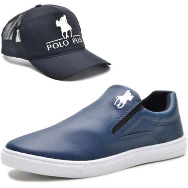 Imagem de Tênis Slip On Casual Masculino com Boné Polo Plus