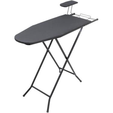 Imagem de Tábua Mesa de Passar Roupa Reforçada c/Passa Mangas Preta - Smart Aço
