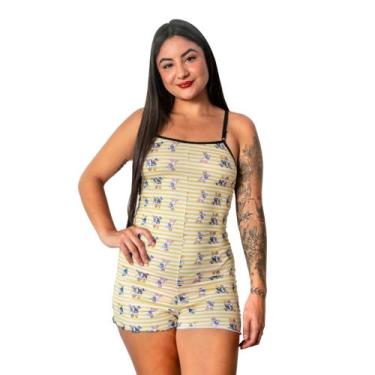 Imagem de Macaquinho Pijama Estampado Temático Divertido Ondinha Regulável Roupa