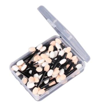 Imagem de Aplicadores de sombra, pincéis de esponja descartáveis para sombras, aplicadores de maquiagem para os olhos, 50 peças.