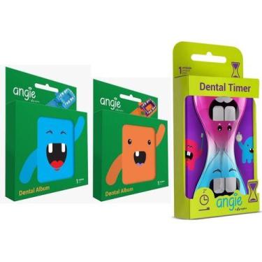 Imagem de Porta Dentes Infantil Kit Com 2 + Ampulheta Dental Timer - Angie By An