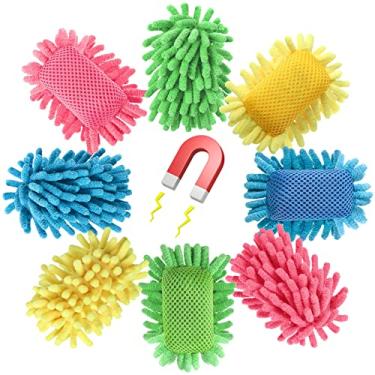 Imagem de 8 peças de borracha de microfibra apagável a seco, quadro branco lavável, borracha colorida para marcadores, giz, casa, escola, sala de aula, escritório, 4 cores