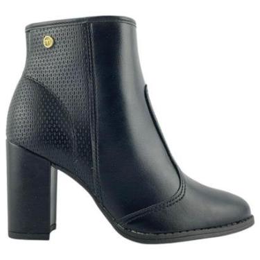 Imagem de Bota Moleca Feminina Cano Curto Salto Bloco Preta 5349100-Feminino