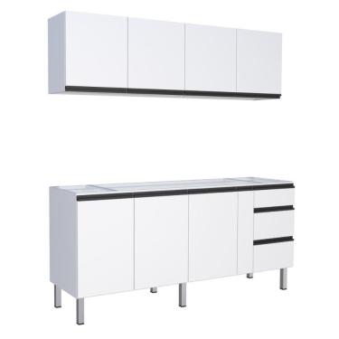 Imagem de Jogo De Gabinete De Pia E Armário Aéreo Lajedo Branco