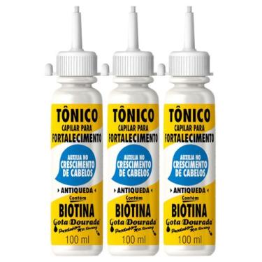 Imagem de Kit Gota Dourada Tratamento 3 Tônicos Biotina Antiqueda 100ml