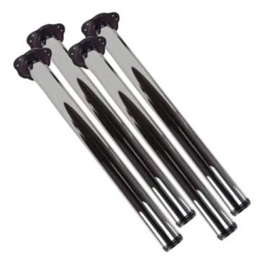 Imagem de Kit 4 Pé De Mesa Com Regulagem Cromado 72x05 tubular/bancada - Veggie 
