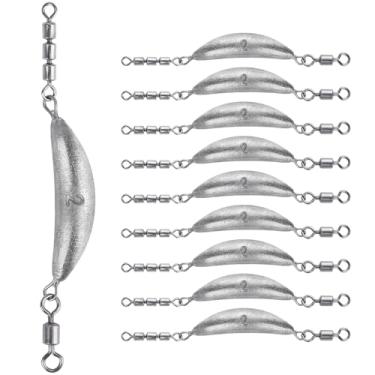 Imagem de THKFISH Chumbada Giratória Para Pesca, Crescente Com 3 Giros Giratórios, Kit De Pesos Drop Shot, Chumbadas Corrico Em Linha, Torpedo Água Salgada E Doce, 1/2-6 Oz
