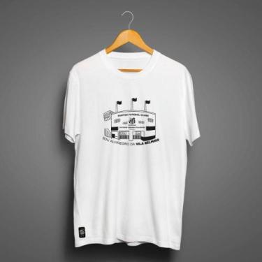 Imagem de Camiseta Santos Masculina Zé Carretilha Vila Belmiro, Branco, G2
