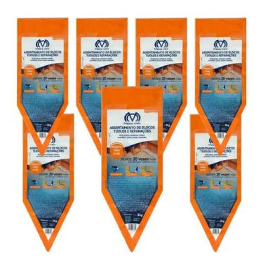 Imagem de Kit 7 Packs Argamassa Polimérica Cola Blocos E Tijolos 3Kg - Massa Mai