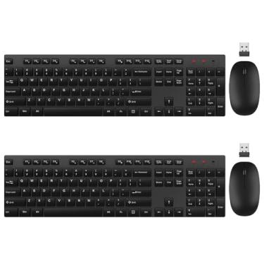 Imagem de Combo de teclado e mouse sem fio, mouse EDJO silencioso para teclado USB sem fio, sem fio, 2,4 GHz, bateria de longa duração, para computador, laptop, PC, Chromebook, Windows (preto, pacote com 2)