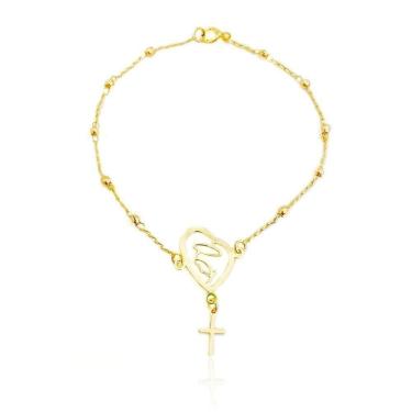 Imagem de Pulseira Terço Maria Banhado A Ouro 18k