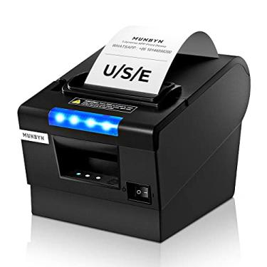 Imagem de MUNBYN Impressora de recibos P068, Impressora Térmica Direta 80 mm de 3 1/8", Impressora POS com Cortador Automático - Impressora de recibos com USB Serial Ethernet Windows Driver ESC/POS Suporte Gaveta de Dinheiro