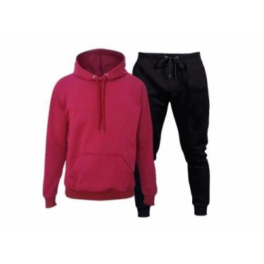 Imagem de Conjunto de Moletom Abrigo Blusa de frio + Calça de moletom Masculino 