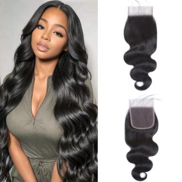 Imagem de QDOMEIAI Renda Hd Real 5X5 Body Wave Fechamento 0,10Mm Ultrafino Invisível Suíço 12A Cabelo Humano Bruto Cambojano Cor Natural Preto (14", Wave)