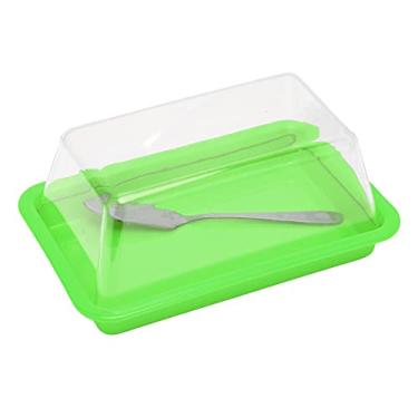 Imagem de Manteiga de Manteiga Com Tampa, Prato de Manteiga Com Tampa Transparente e Faca de Manteiga Quadrate Cheese Cheese Contêiner Prato de Manteiga Com Tampa para Bancada para Mesa de Jantar, Cozinha,