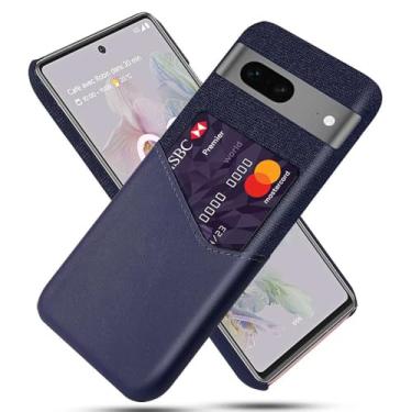 Imagem de Capa para Google Pixel 7a,Tela e tampa de couro PU,Anti-deslizante,Resistência à impressão digital,Caso de proteção de 360°com 1 slot de cartão atrás-Blue