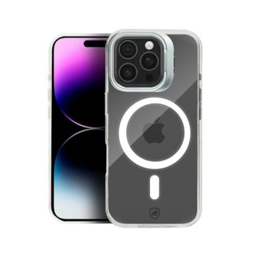Imagem de Gshield Capa Case Capinha Premium Compatível com Magsafe Crystal Stand em Acrílico, com Alça Suporte Elevada na Câmera, NÃO AMARELA (Transparente, iPhone 14 Pro Max)