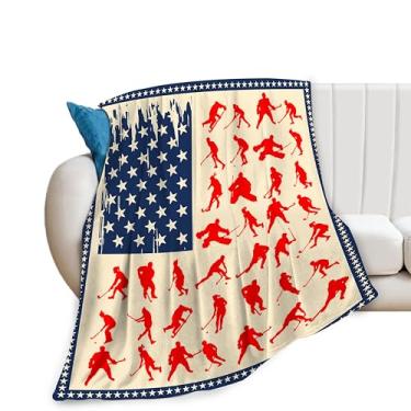 Imagem de Cobertor de hóquei, roupa de cama aconchegante de flanela de lã, presentes de hóquei no gelo para meninos, meninas, homens, mulheres, jovens, crianças, para sofá, cama, decoração de 101 x 127 cm