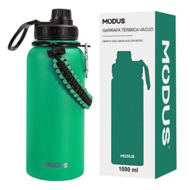 Imagem de Garrafa Térmica Parede Dupla Aço Inox 1L Café Suco Água Academia Passe