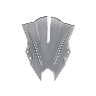 Imagem de GZDLMoto Viseira de para-brisa para motocicleta, defletor de ar e vento, design de bolha dupla para Kawasaki Ninja 500/SE 2024, kits de carenagem de plástico ABS (bolha dupla, cinza, 38 cm)