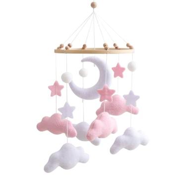 Imagem de Móbile Berço Bebé, Móbile De Berço Nuvem Brinquedo, Decoração Em Feltro Para Acalmar Quarto De Bebê Meninos Meninas