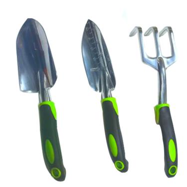 Imagem de Tekbiu Conjunto de Ferramentas de Jardim 3 Peças Ferramenta de Jardinagem com Cabo de Borracha Antiderrapante, Espátula Resistente Transplante Ancinho de Mão Kit de Jardinagem Presentes de Jardim de G