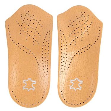 Imagem de Insolos ortopóticos de pés planos Suporte de dor de alívio Sapatos de massagem Projeto ergonômico para a maioria dos tipos de sapatos unissex 3/4 comprimento de couro pu sponge (35/36)