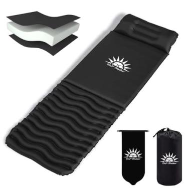 Imagem de Colchão Inflável Portátil Solteiro 190 * 65cm Cor Preto Com Travesseiro E Bolsa Inflável