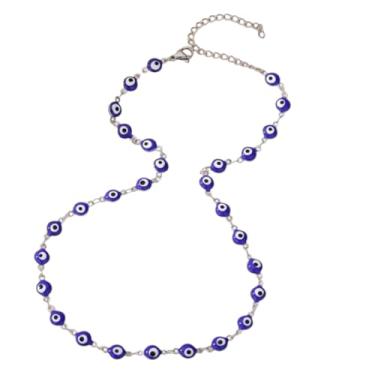 Imagem de Colar feminino Choker olho grego com brinco - Presente feminino para Esposa, namorada, Mãe, Adolescentes menina